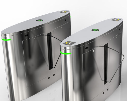 Zilveren flap barrière draaibank toegangscontrolesysteem met RFID-kaartlezer