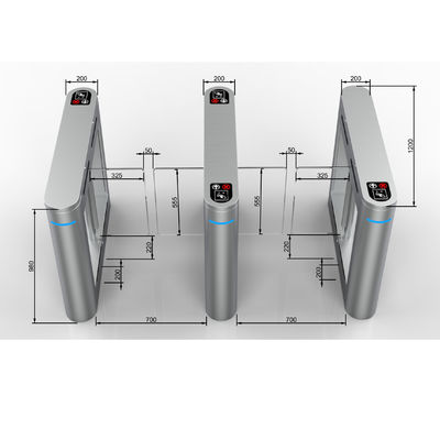 IP54 Swing Gate van roestvrij staal met 600 mm passage RS485/TCP/IP interface